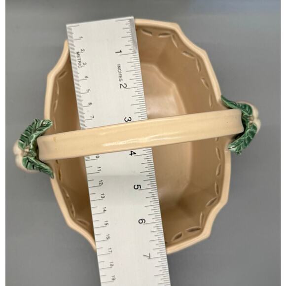 EUC Vintage Fitz and Floyd Basket 1982 Peach with Leaves Basket Easter Spring - Picture 8 of 10